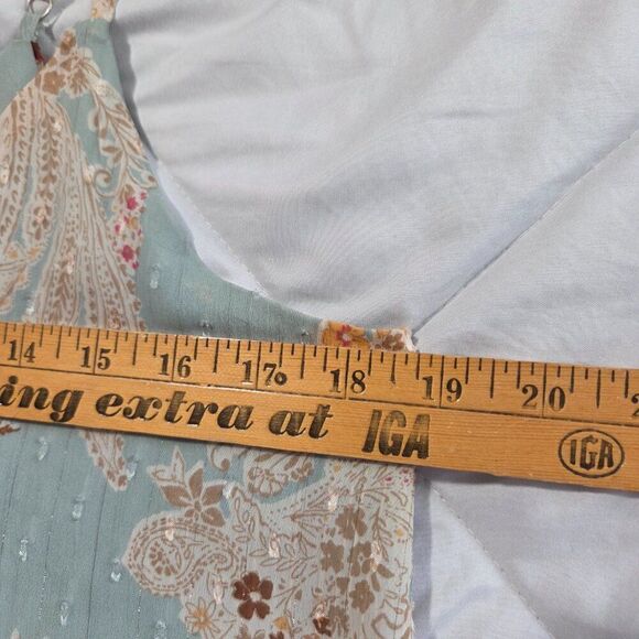 LIKE NEW BLUE RAIN FLORAL BOHO V NECK TANK TOP SIZE SMALL - Picture 14 of 15